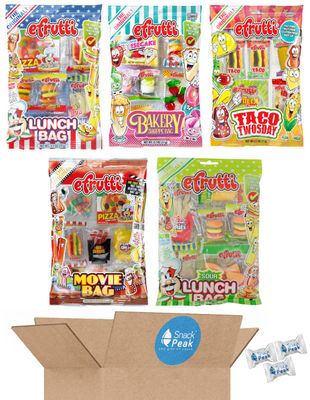 Snack Peak eFrutti Variety Gift Box - Lunch Box, Sour Lunch Box, Bakery Shoppe, Taco Twosday and Movie Bag