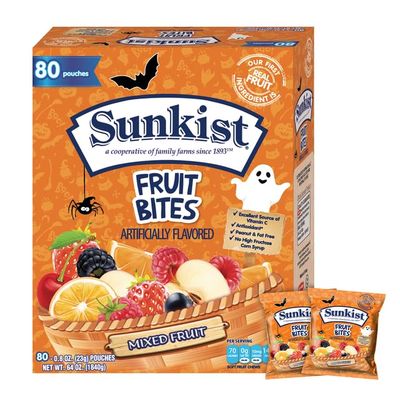 Halloween Fruit Snacks - Individually Wrapped Mixed Snacks - Halal, Peanut Free, Fat-Free, Vitamin C Source - Variety Pack Assorted Candy Bulk for Trick or Treat - 80 Pouches (64 oz) by Kervan