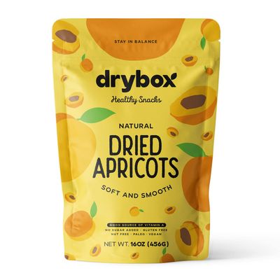 Drybox Dried Turkish Apricots No Sugar Added 2 Pack, Unsweetened Non-GMO | Dry Apricot Snacks | All Natural Mediterranean Dried Fruit Resealable 1 lb per pack, Total 2 lbs