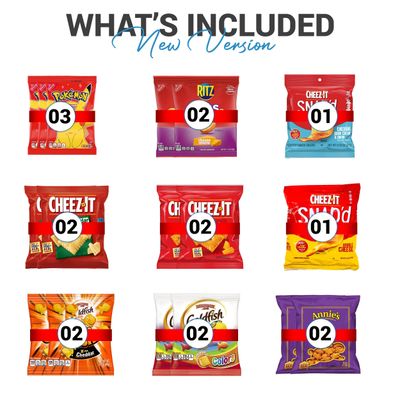 Crackers Variety Pack Individually Wrapped Assortment Including Crackers and Cheese Snack Pack, Crackers with Peanut Butter, Lance, Ritz, Honey Maid, Cheez-Its and More Bulk (41 Count).