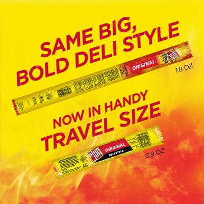 Slim Jim Monster Shortboi Smoked Meat Sticks, Deli Style Original Flavor, 7g Protein Per Stick, Snack Size, 0.9 oz. (24 Count)