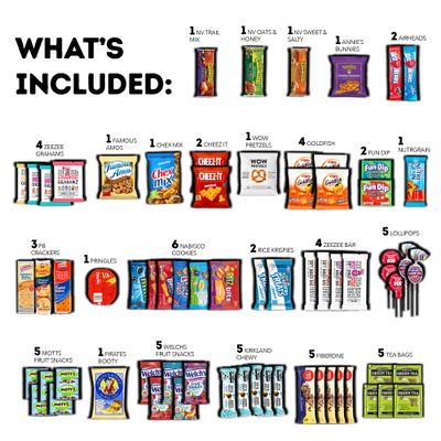 CRAVEBOX 110ct Snack Box Snacks Variety Pack for Adults - Gift Basket - Valentines Day - College Back to School