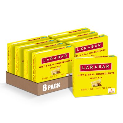 LRABAR Lemon Bar, Gluten Free Vegan Fruit &amp; Nut Bars, 1.6 oz Bars, 6 ct (Pack of 8)