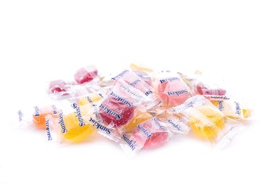 Sunkist Fruit Gems - 2 LB Resealable Stand Up Candy Bag - Sugar Coated Jelly Candies in Fruit Flavors: Lime, Lemon, Orange, Raspberry, and Pink Grapefruit - Individually Wrapped Gummy Candy
