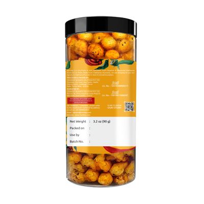 Farmley Makhana Healthy Puffs | Gluten Free Plant Based Roasted & Flavoured Crisps (Pack of 1) | Fox Nuts | High ProteinFiber | Healthy Snacks | Popped Lotus Seed - Peri-Peri | 3.20 Oz