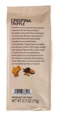 Compagnia Sanremo Crispina with Truffle, 6.17 oz, Pack of 2, Product of Italy, Crunchy Gourmet Snack, Perfect with Cheese, Versatile &amp; Delicious