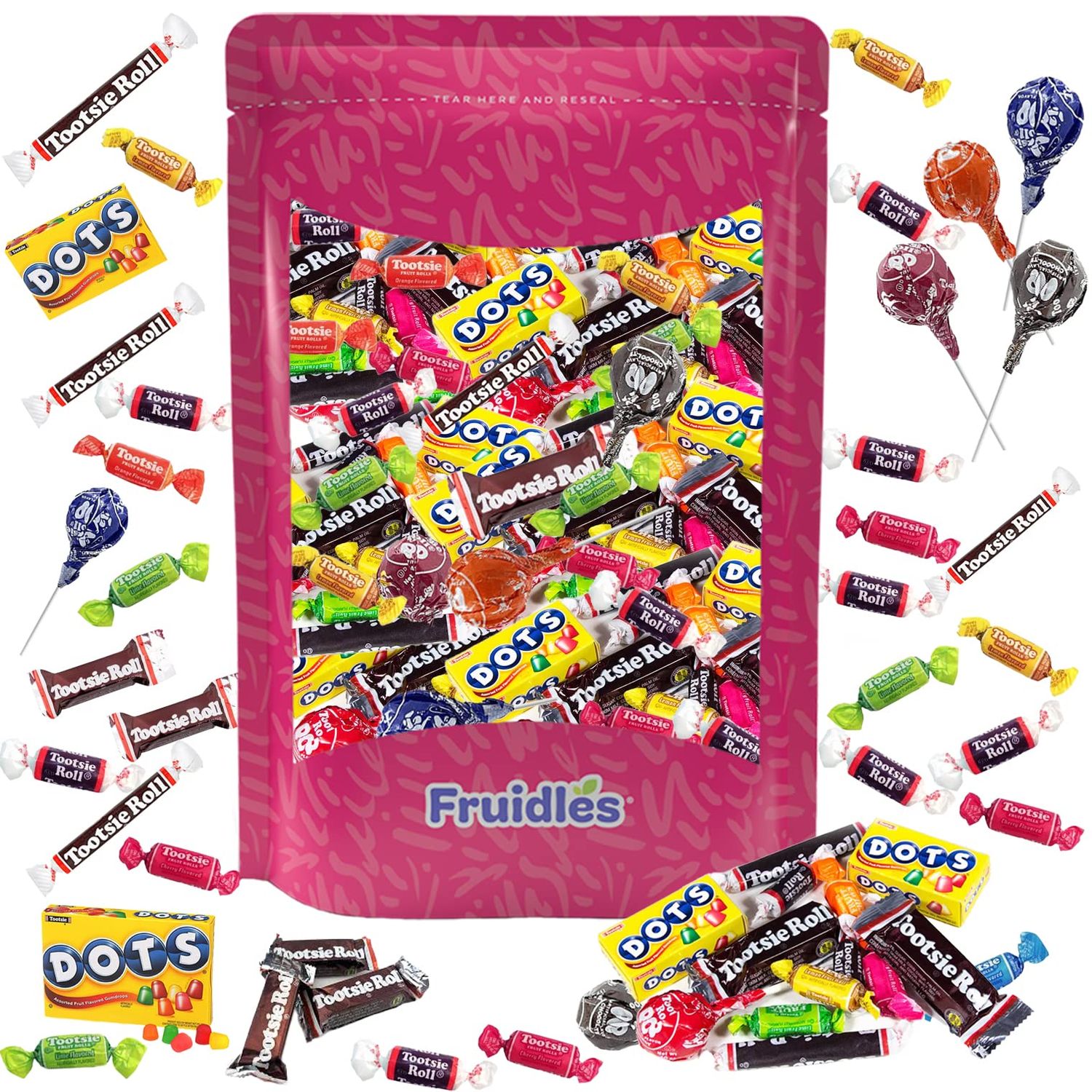 Fruidles Tootsie Child&#39;s Play Mega Candy Assortment Mix, Perfect for Event Parties, Peanut &amp; Gluten-Free Birthday Treats, Assorted Flavors, Candies &amp; Lollipops (Half-Pound)