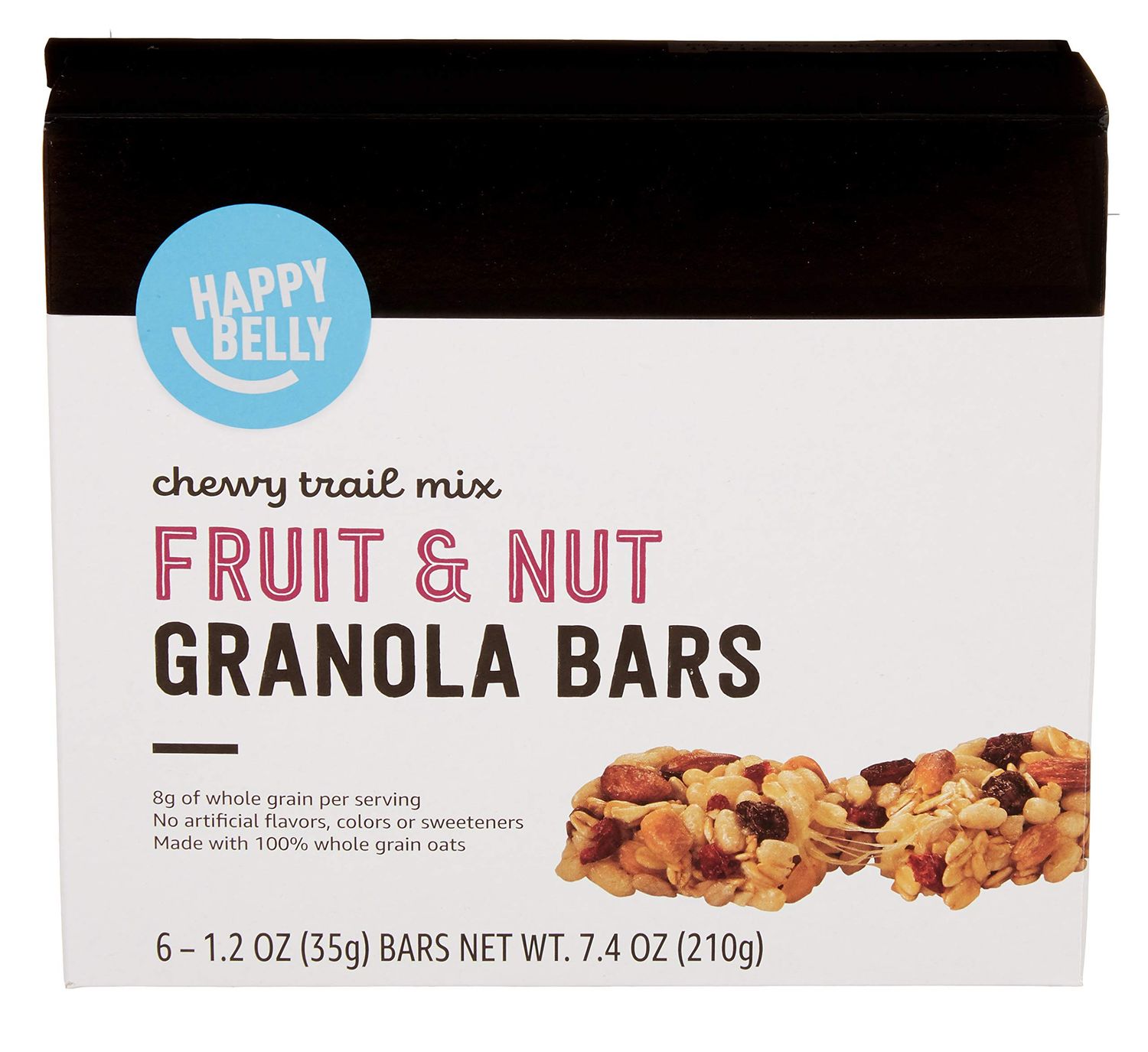 Amazon Brand - Happy Belly Fruit &amp; Nut Chewy Trail Mix Granola Bars, 6 Count