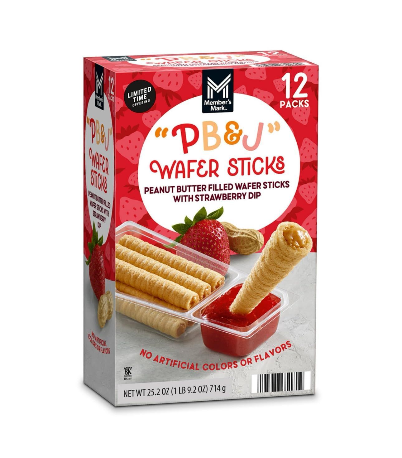 Members Mark Strawberry Peanut Butter &amp; Jelly Wafer Sticks