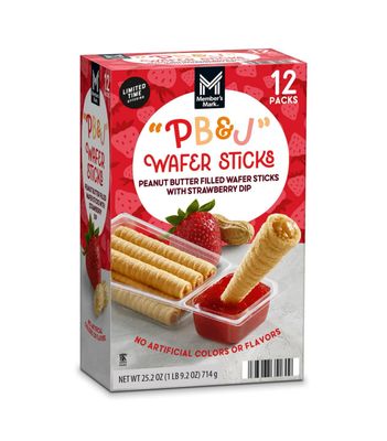 Members Mark Strawberry Peanut Butter &amp; Jelly Wafer Sticks