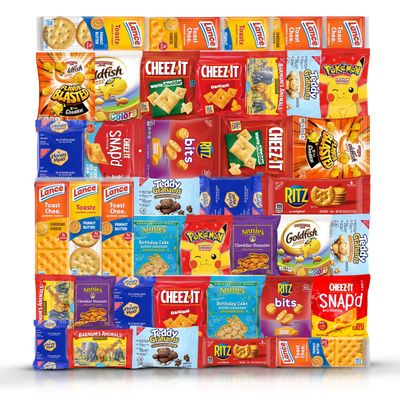 Crackers Variety Pack Individually Wrapped Assortment Including Crackers and Cheese Snack Pack, Crackers with Peanut Butter, Lance, Ritz, Honey Maid, Cheez-Its and More Bulk (41 Count).
