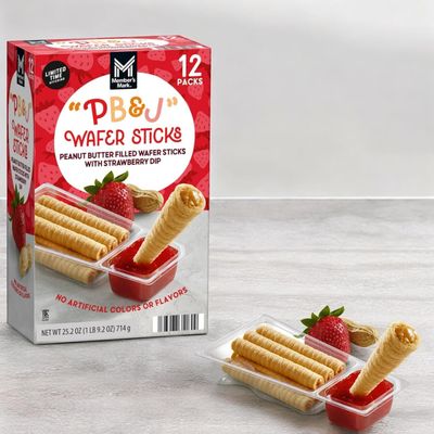Members Mark Strawberry Peanut Butter &amp; Jelly Wafer Sticks