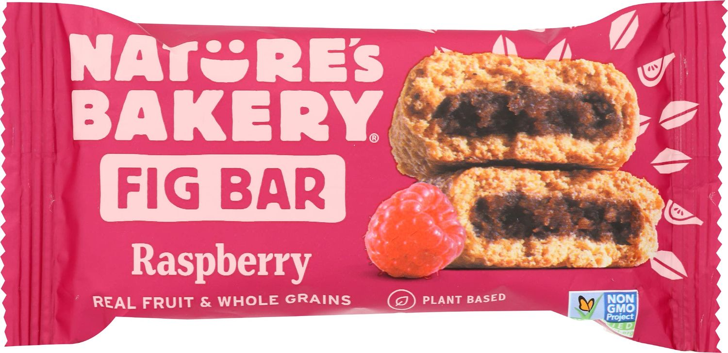 Nature&#39;s Bakery Raspberry Whole Wheat Fig Bar, Vegan, Non GMO, 2 Ounce (Pack of 12)