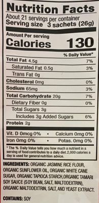 Organic Bin Bin Rice Crackers - Certified Gluten Free and Non-Gmo