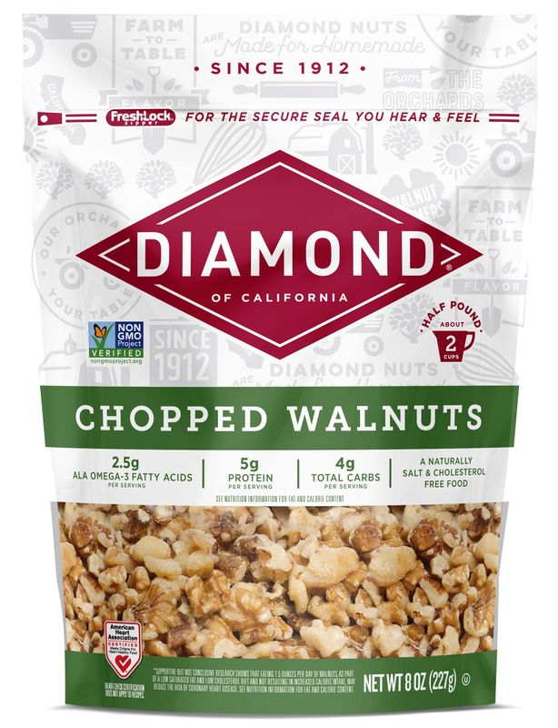 Diamond of California Chopped Walnuts, 8 oz - 6 count
