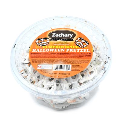 Zachary Halloween Pretzels Pumpkin Spice 14oz Tub