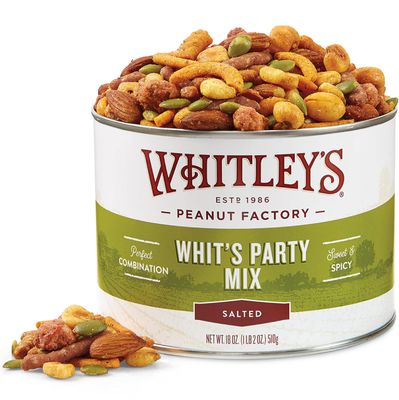 Whitleys &#39;Whit&#39;s Party Mix&#39; - Sweet &amp; Spicy Snack Mix, Sesame Sticks, Corn Nuts, Cajun Sticks &amp; Nuts (18 Ounce Tin)