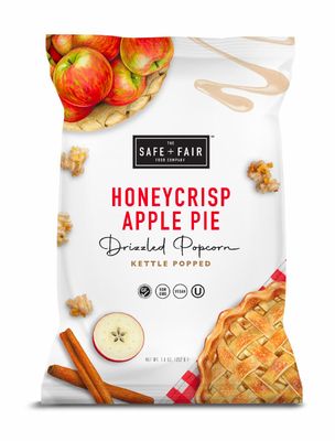Safe  Fair Plant-Based Gourmet Apple Pie Flavored Popcorn - Honeycrisp Apple Pie Drizzled Kettle Corn Popcorn - Non-GMO  Gluten-Free Snacks,5.5oz