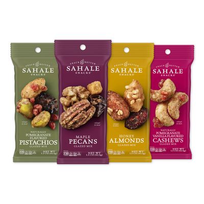 Sahale Snacks Glazed Mix Nut Blend Variety Pack, 1.5 Oz Grab &amp; Go Bags (12 Total Packs) - Four Different Dry-Roasted Deluxe Mixed Nuts Blends Included - Non-GMO Kosher &amp; Certified Gluten-Free Snacks