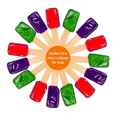 Perfect Stix Mini Lollipops for Kids. Variety Pack of Halloween Candy. Great for Halloween Goody Bags.