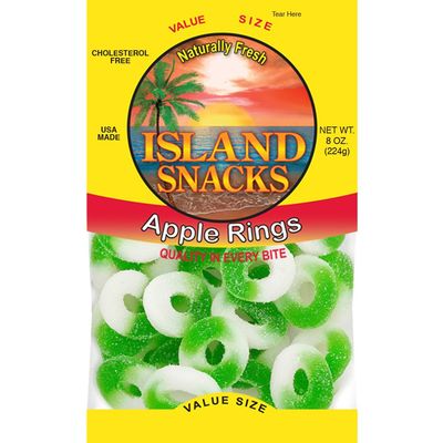 Island Snacks Rings, Apple, 8-Ounce (Pack of 6)