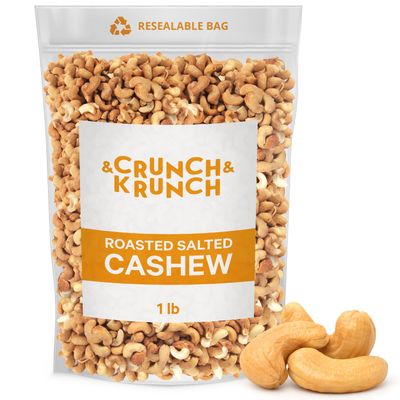 Roasted Salted Cashews, Healthy Protein Snack Whole Cashew Nut for Cooking, Baking, Salads and Gourmet Cravings, Keto, Kosher, &amp; Vegan Diet, Freshly Roasted Cashew Nuts for Adults, 1lb