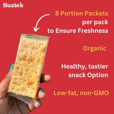 Suzie's Organic Saltines Crackers, Rosemary Sesame, Healthy Gourmet Baked Snack Goodies for Adults &amp; Children - 6 Pack, 8.8oz Each