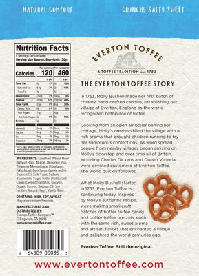 Everton Butter Toffee Pretzels, Vanilla Bean Flavor (4 oz bag, 3-pack) Gourmet Artisan Toffee Covered Pretzels, Sweet &amp; Salty Mini Pretzel Snacks, Small Batch Crafted