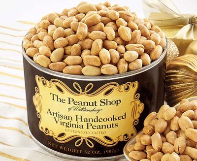 The Peanut Shop of Williamsburg Artisan Generously Salted Virginia Peanuts - Gift Pack of 2, 32 oz. Tins By Lyza's Sweets &amp; Treats