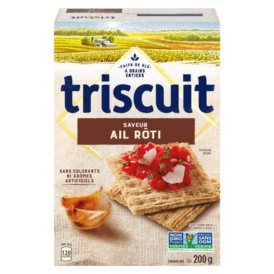 Christie TRISCUIT Roasted Garlic Crackers, 200g7.1 oz., Imported from Canada