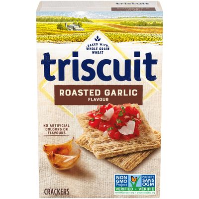 Christie TRISCUIT Roasted Garlic Crackers, 200g7.1 oz., Imported from Canada