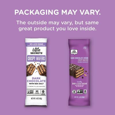 Little Secrets Dark Chocolate Crispy Wafers | Made in Europe | Nothing Artificial & No Sugar Alcohols | Sustainable Cocoa (1.4 Ounce (Pack of 12))