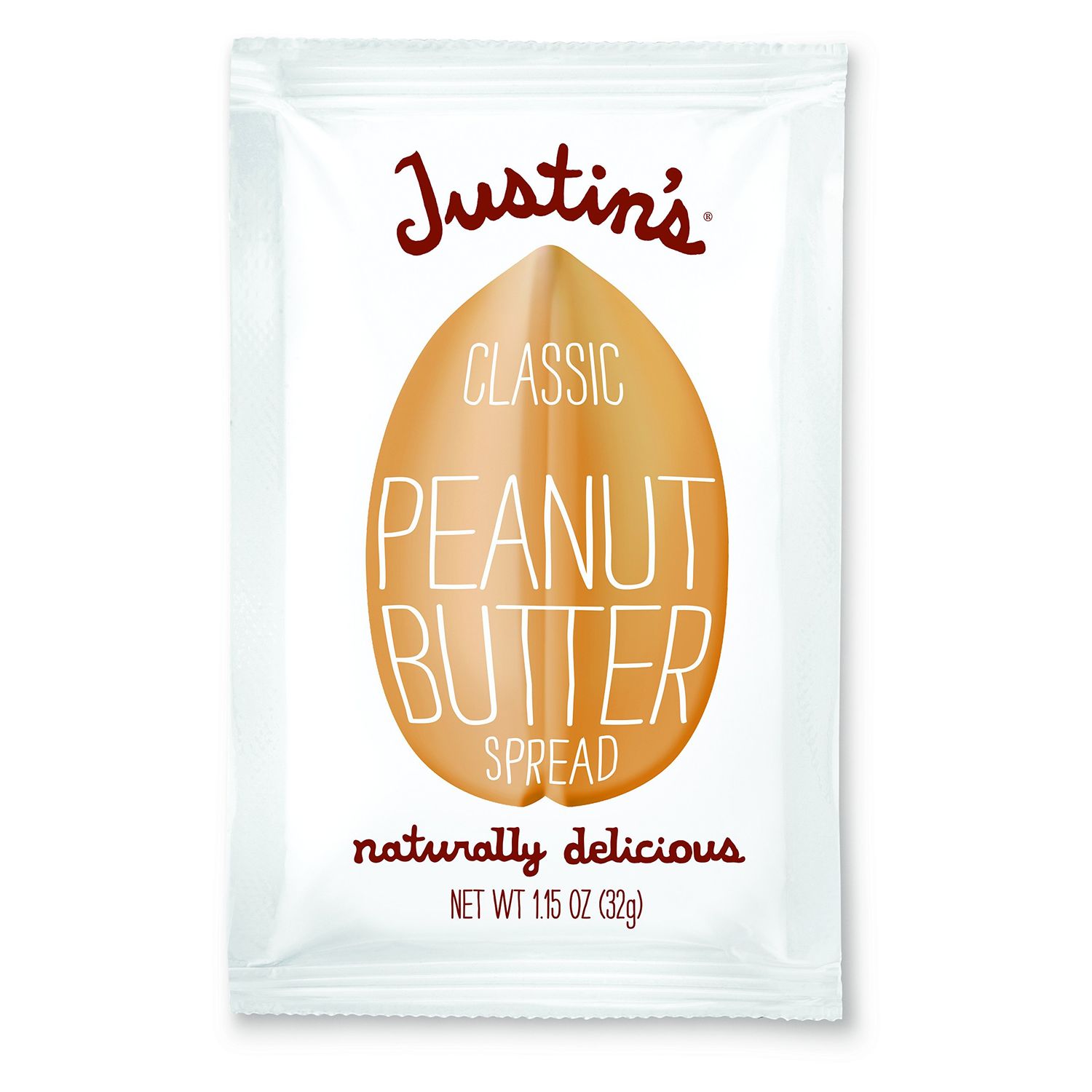 Justins Classic Peanut Butter Singles, 1.15 OZ, (Package May Vary)