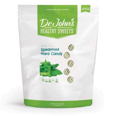 Dr. Johns Sugar Free Candy, Healthy Hard Candy with Zero Sugar, Low Calorie Snacks, Keto Friendly, Vegan, Gluten Free, Spearmint, 252 Count, 2.5 LB