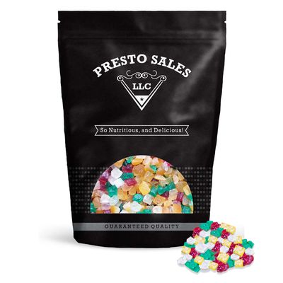Fruit CubesTutti Frutti Tricolor, Yumminess candy, Candied Fruit, Delicious Glaze, Snack, Garnishes, Topping, Packed in a resealable bag of 3 lbs. (48 oz.) by Presto Sales LLC