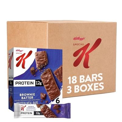 Special K Bar Protein Meal Bars, 12g Protein Snacks, Meal Replacement, Brownie Batter (3 Boxes)