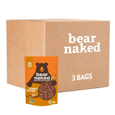 Bear Naked Granola Cereal, Breakfast Snacks, Peanut Butter (3 Bags)