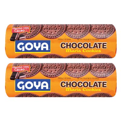 Chocolate Cookies by Goya, Chocolate Wafer Cookies for Icebox Cake, Thin Crisp Cookies, Baked Goods, Snacks for School and Work, Lunch Box Snacks, Maria Cookies, 2 Pack, 7oz. Each