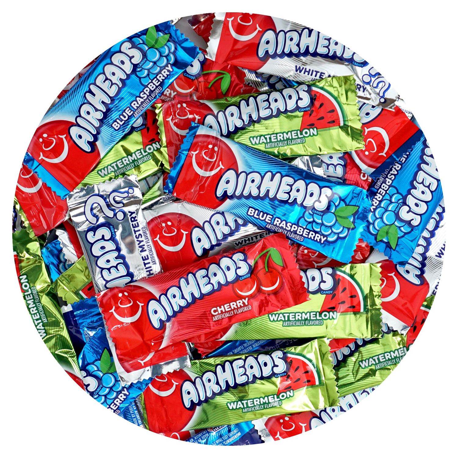 Airheads Candy Mini Bars, Assorted Flavors, 3 Pounds (Approx. 105 Pieces) Airheads Bulk Bag, Individually Wrapped Candy, Mini Airheads