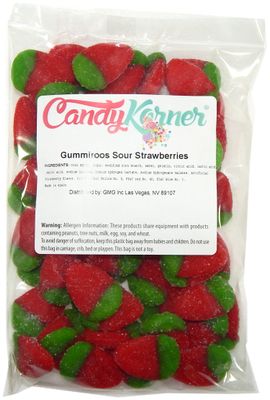 Gummi Strawberries - Sour Strawberry Gummi - Strawberries Gummy 12 Pound (8 Ounce) By CandyKorner