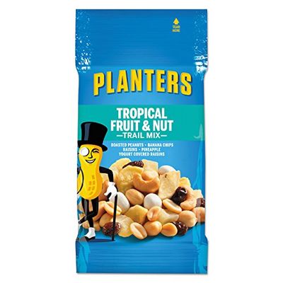 Planters 00026 Trail Mix, Tropical Fruit &amp; Nut, 2oz Bag, 72Carton (PTN00026)