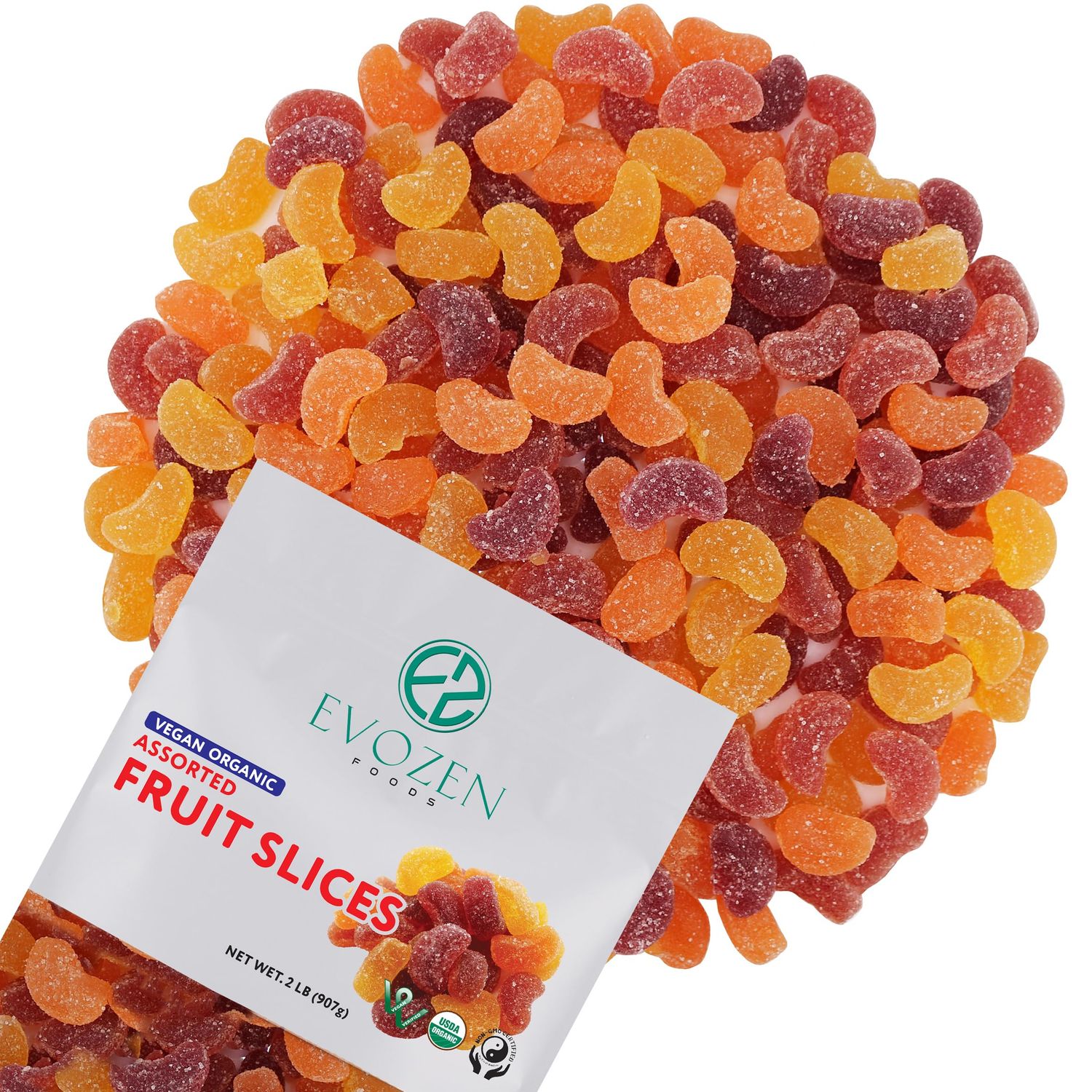 Organic Gummy Fruit Snacks, Non-GMO, Vegan, Pectin, Plant Based (2 Pound, Fruit Slices)