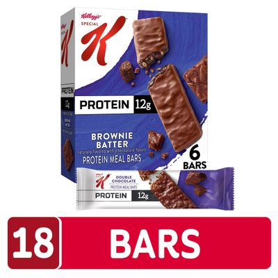 Special K Bar Protein Meal Bars, 12g Protein Snacks, Meal Replacement, Brownie Batter (3 Boxes)