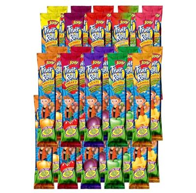 JOVY FRUIT ROLL Variety Pack 10 Flavors - Healthy Snack Made with Natural Fruit, Fat Free, Gluten Free, Enriched with Vitamin C | 30 Count, 0.75 oz each