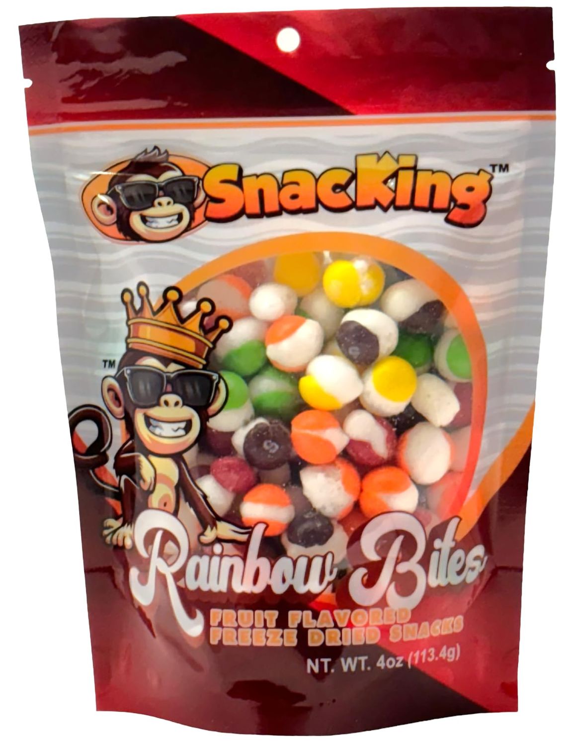 SnacKing Rainbow Bites Fruit Flavored - Freeze Dried Candy (4 oz)