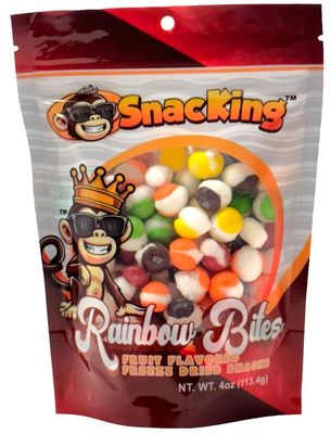 SnacKing Rainbow Bites Fruit Flavored - Freeze Dried Candy (4 oz)