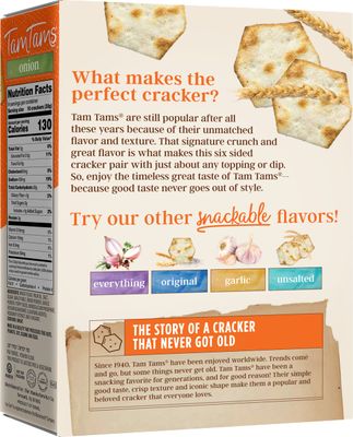 Manischewitz Tam Tam Onion Crackers 9.6oz (2 Pack), Crisp &amp; Light Texture, Baked to Perfection