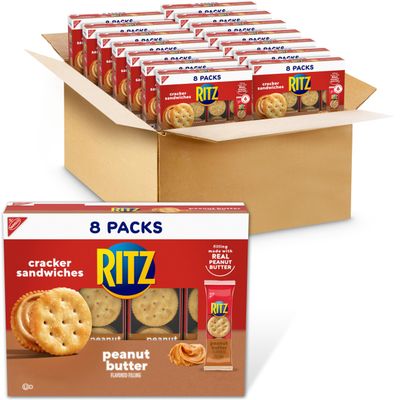 Ritz Peanut Butter Sandwich Crackers, 112 Snack Packs (14 Boxes, 6 Crackers Per Pack)