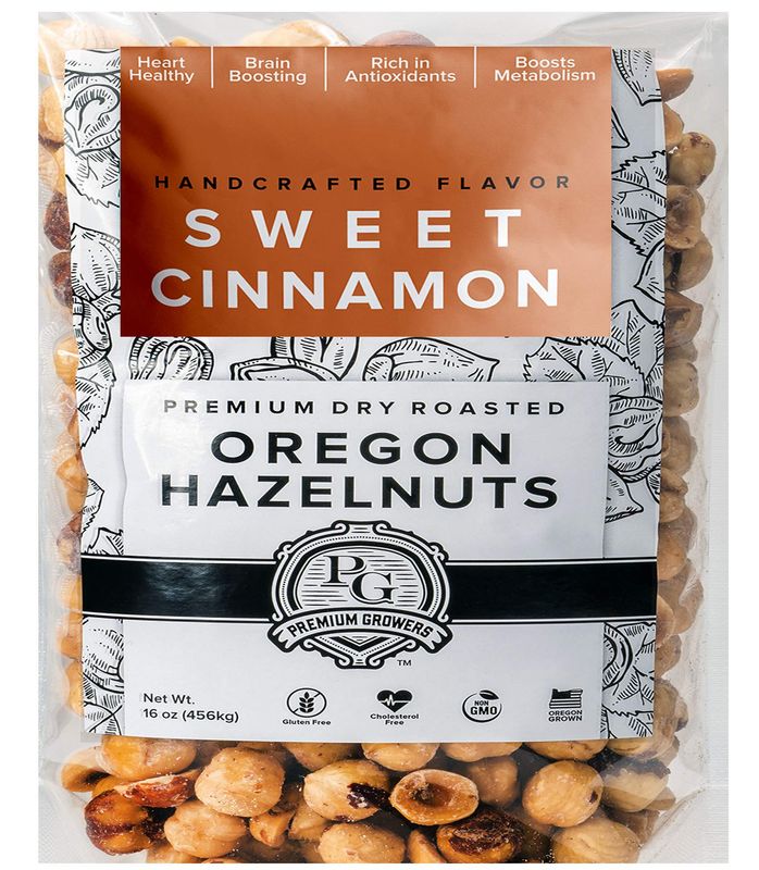 Oregon Farm To Table - Hazelnuts from Premium Growers - Dry Roasted - Sweet Cinnamon - Kosher Certified -1 LB