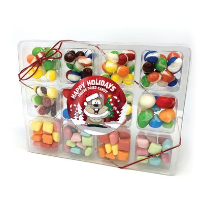 UpTop Treats Freeze Dried Candy Variety Pack, Holiday Themed Tackle Box, 6 Type Candy Box with Sour Crunchy Candy, Birthday Gift, Snacks for Kids &amp; Adults, Made in the USA, Reusable Containers, 6.4 oz